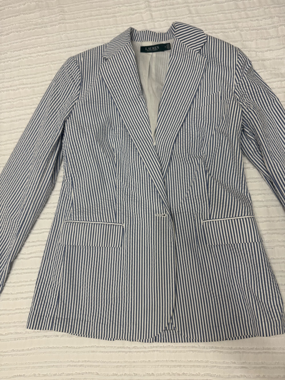 Ralph Lauren Navy and White Striped Women's Blazer
